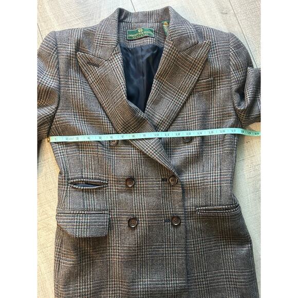 Vintage Embassy Row Petites Pure Wool Plaid Blazer Women’s 6P Double Breasted - Picture 6 of 8